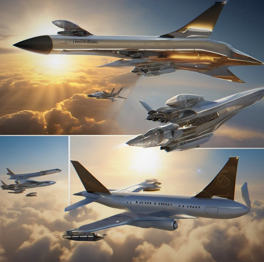 Schematic view of aircraft upgrade tiers showing engine variants, wing configurations and cargo capacity options