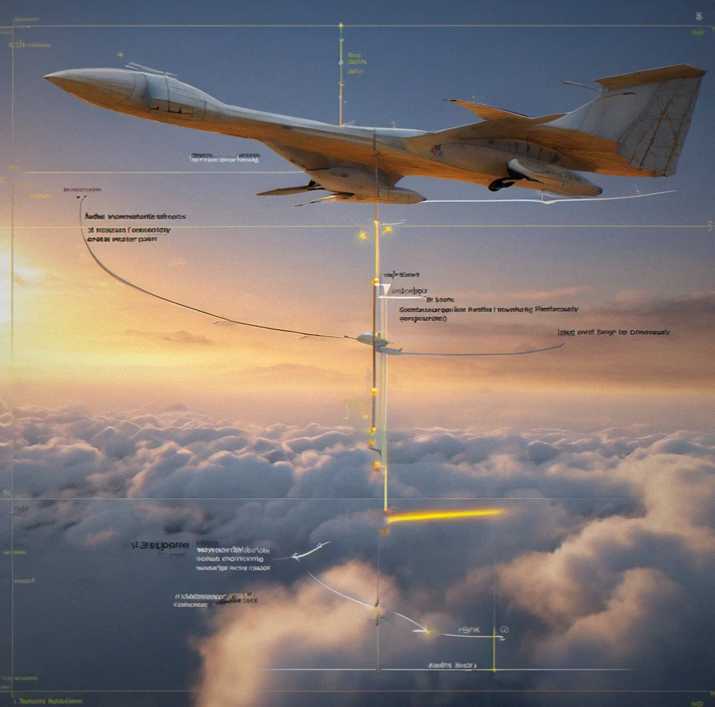 Navigation display showing three waypoints plotted across procedurally-generated terrain with altitude indicators and wind vectors