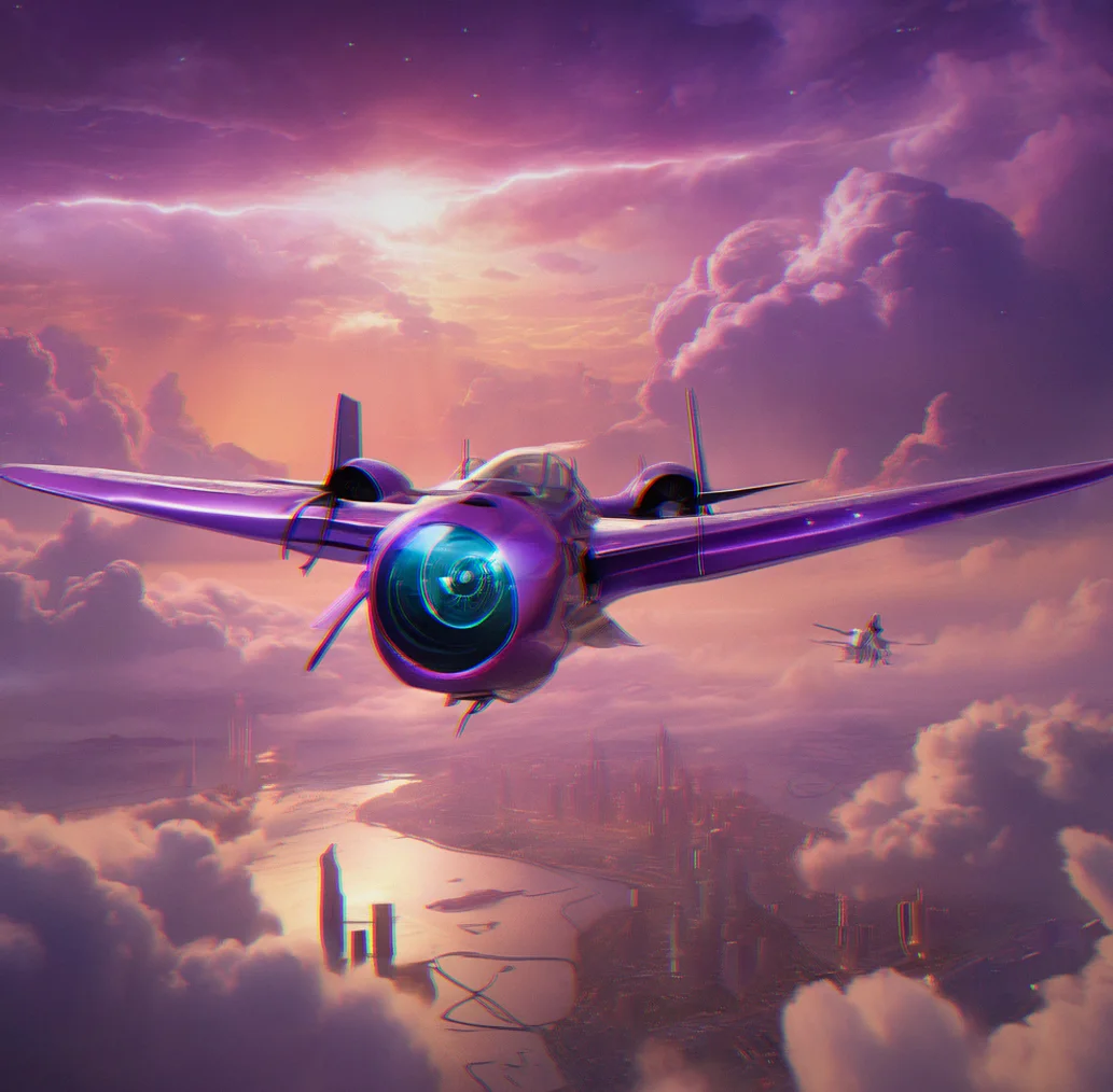Wing in the foreground with different biome regions spread out below at various heights and distances